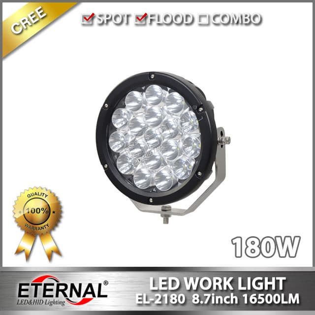 180W led work light driving headlight 4x4 offroad Jeep lamp